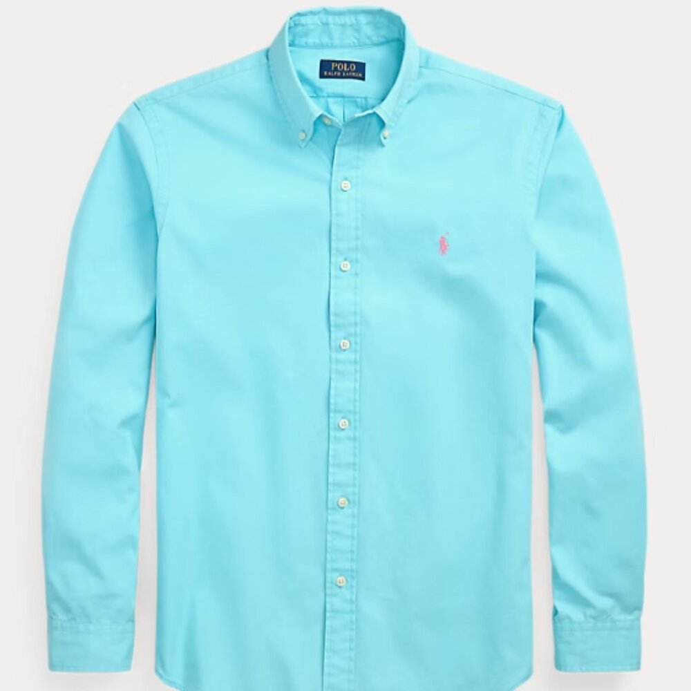 Ralph Lauren Men's  Feather Weight Twill Button Down Shirt XL